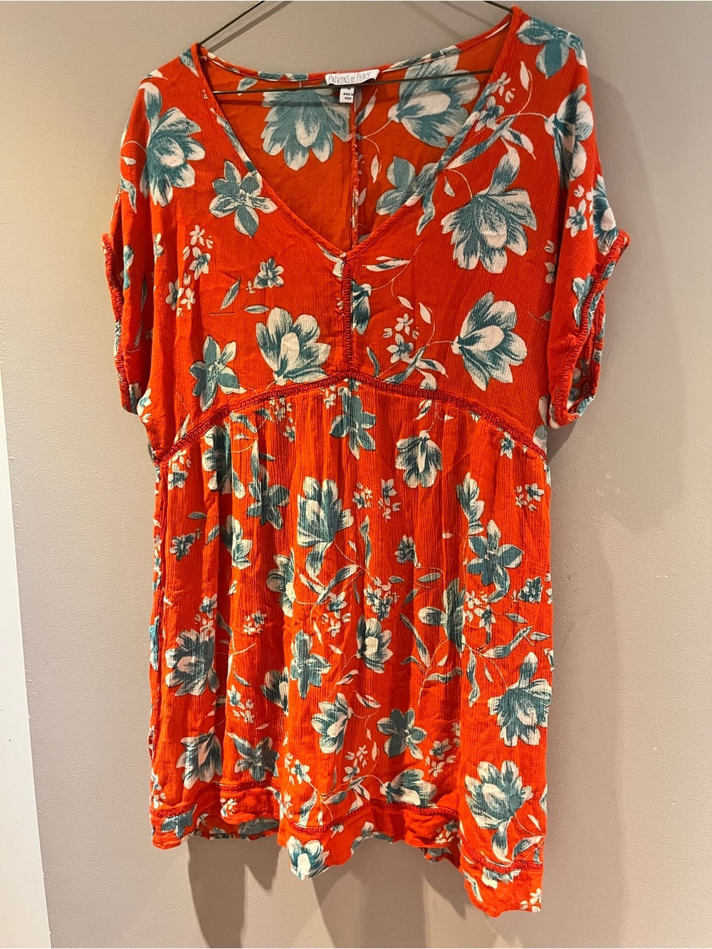 Patrons of Peace Floral V-Neck Tunic Top - Picture 2 of 4